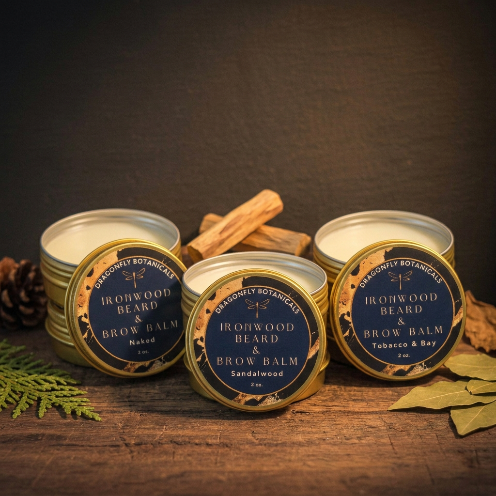 All three Ironwood beard balm scents together