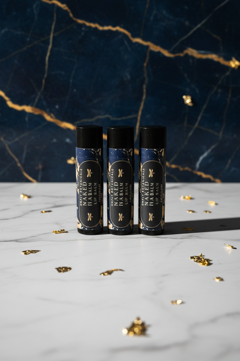 Naked Lip Balm - Navy Marble Gold