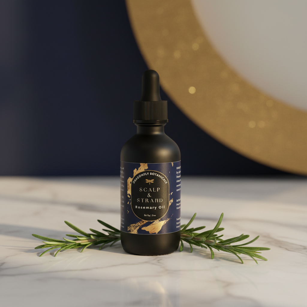 Scalp & Strand Rosemary Oil – Marble Navy Gold