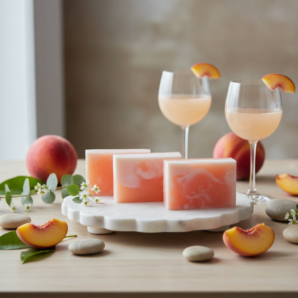 Spa-Inspired Peach Bellini Scene