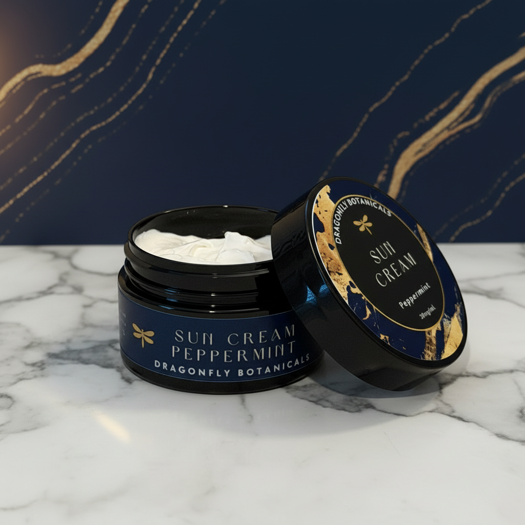 Sun Cream Peppermint - Navy Gold Marble Style