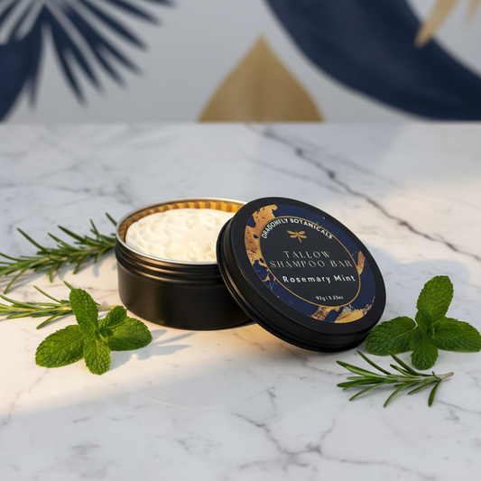 Tallow Shampoo Bar – Marble Navy Gold