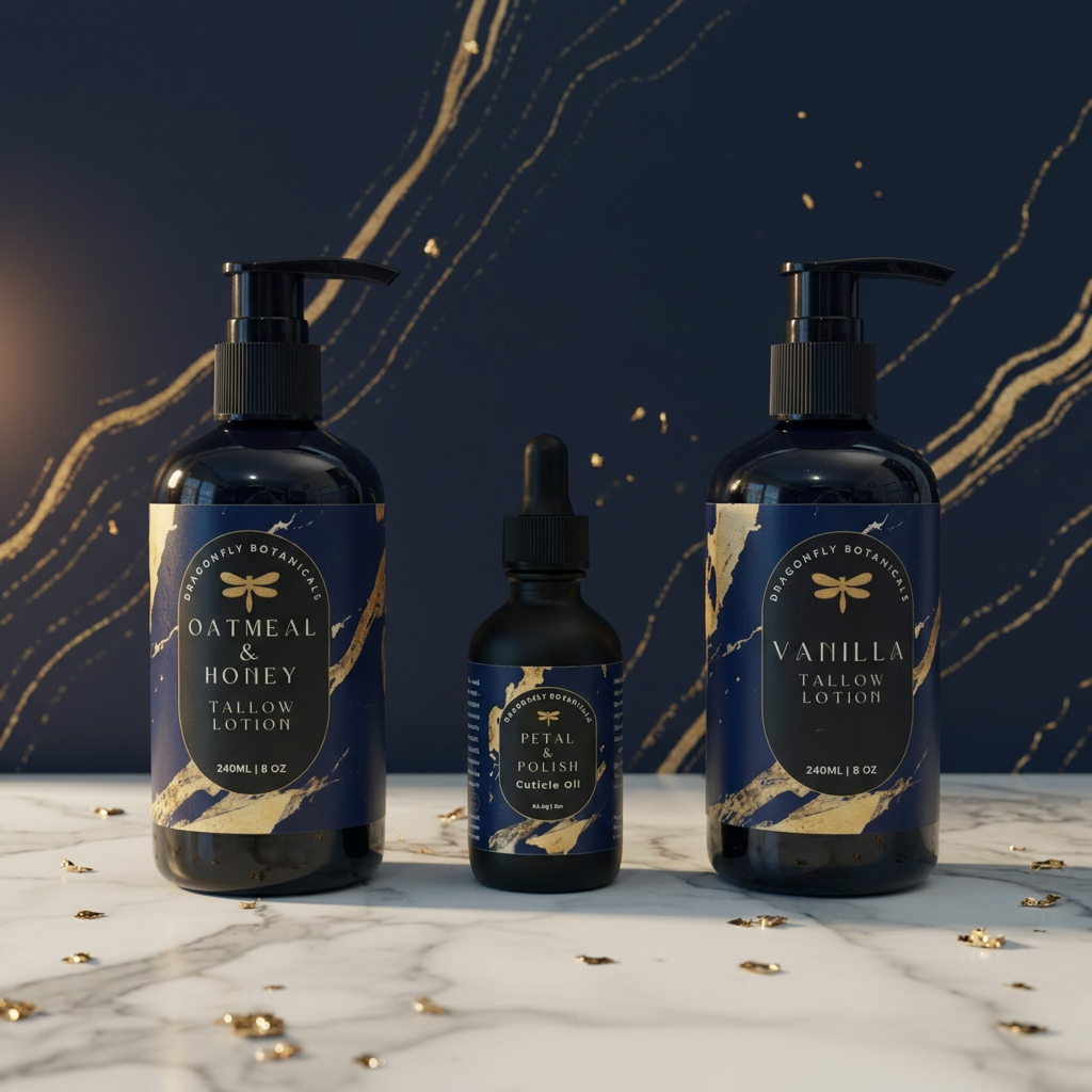 Two lotions with cuticle oil in the middle
